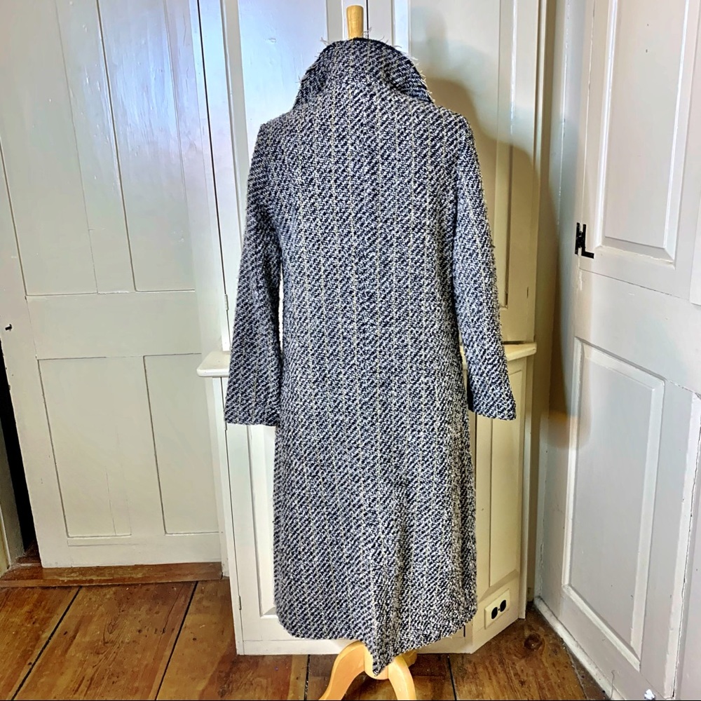 Women's Black and White Trench Coat - Picture 6 of 12